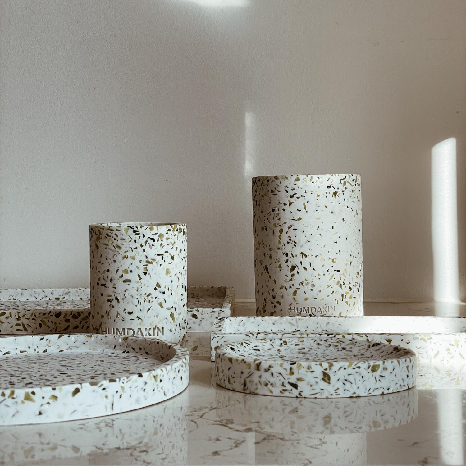 Terrazzo rund bakke - natural
